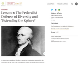Lesson 2: The Federalist Defense of Diversity and "Extending the Sphere"