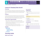 CS Discoveries 2019-2020: Data and Society Lesson 5.6: Keeping Data Secret