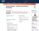 Sample Means - Exploring Sampling Variability