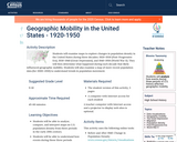 Geographic Mobility in the United States - 1920-1950