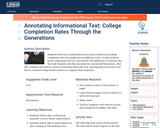 Annotating Informational Text: College Completion Rates Through the Generations