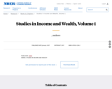 Studies in Income and Wealth - Volume One