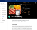 Introduction to vitamins and minerals