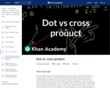 Dot vs. cross product