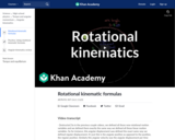 Rotational kinematic formulas