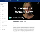 2. Parametric form of a ray