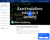 Differential Equations: Exact Equations Intuition 1 (proofy)