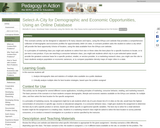 Select-A-City for Demographic and Economic Opportunities, Using an Online Database
