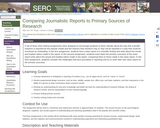 Comparing Journalistic Reports to Primary Sources of Research