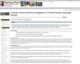 Calculez votre empreinte Ãcologique!: A Content-based Language Activity
