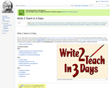 Write 2 Teach in 3 Days