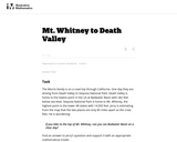 Mt. Whitney to Death Valley