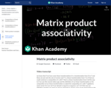 Matrix product associativity