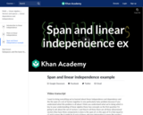 Span and linear independence example