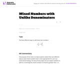 Mixed Numbers with Unlike Denominators