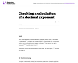 Checking a Calculation of a Decimal Exponent