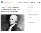 Lesson 2: The Federalist Defense of Diversity and "Extending the Sphere"