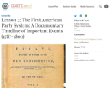 Lesson 2: The First American Party System: A Documentary Timeline of Important Events (1787-1800)