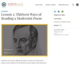 Lesson 2: Thirteen Ways of Reading a Modernist Poem