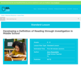 Developing a Definition of Reading through Investigation in Middle School