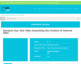 Dynamic Duo Text Talks: Examining the Content of Internet Sites