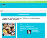 Persuasive Writing: What Can Writing in Family Message Journals Do for Students?