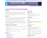 CS Discoveries 2019-2020: Web Development Lesson 2.8: Clean Code and Debugging