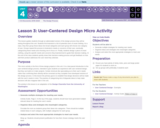 CS Discoveries 2019-2020: The Design Process Lesson 4.3: User-Centered Design Micro Activity