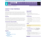CS Discoveries 2019-2020: The Design Process Lesson 4.4: User Interfaces