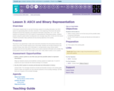 CS Discoveries 2019-2020: Data and Society Lesson 5.3: ASCII and Binary Representation
