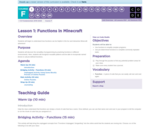 CS Fundamentals 6.1: Functions in Minecraft