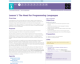 CS Principles 2019-2020 3.1: The Need for Programming Languages