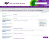 Incorporating Informational Text:  Article of the Week