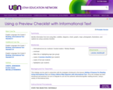 Using a Preview Checklist with Informational Text