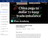 China pegs to dollar to keep trade imbalance