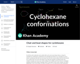 Organic Chemistry: Chair and Boat Shapes for Cyclohexane