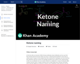 Organic Chemistry: Ketone Naming