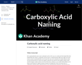 Organic Chemistry: Carboxylic Acid Naming