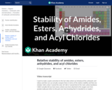 Organic Chemistry: Relative Stability of Amides Esters Anhydrides and Acyl Chlorides