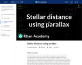 Stellar distance using parallax