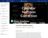 Correction calendar notation