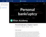 Personal bankruptcy Chapters 7 and 13