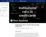 Institutional roles in issuing and processing credit cards