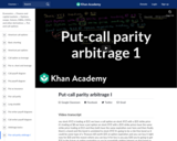 Put-call parity arbitrage I