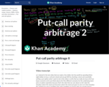 Put-call parity arbitrage II