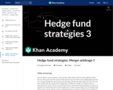 Hedge fund strategies: Merger arbitrage 1