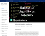Financial Bailout 1: Liquidity vs. Solvency