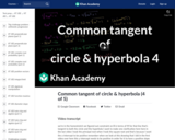 Conic Sections: IIT JEE Circle Hyperbola Common Tangent Part 4