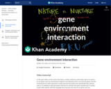 Gene environment interaction