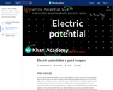 Electric potential at a point in space